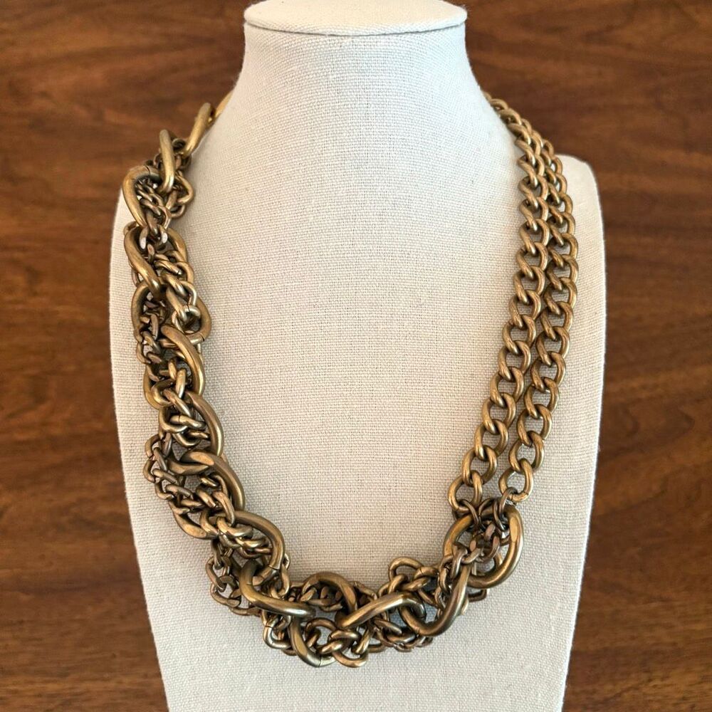 J.Crew | Chunky Asymmetrical Chain Link Necklace | 20” Adjustable